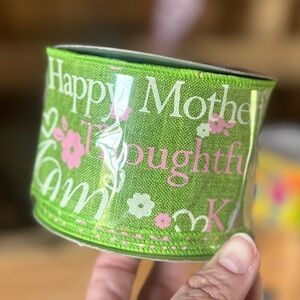 Mother's Day Green and Pink Decorative Ribbon - Thoughtful Design